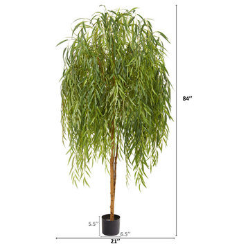 Nearly Natural 7� Willow Artificial Tree
