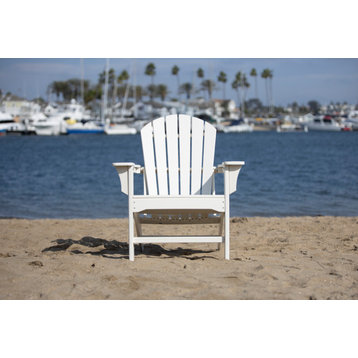 Hampton Outdoor Patio Adirondack Chair, White