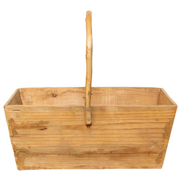 Long Farmhouse Bamboo and Wooden Basket