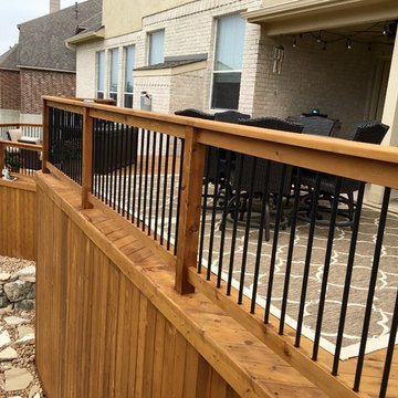Multi-level Cedar Deck with Underneath Storage - San Antonio, TX