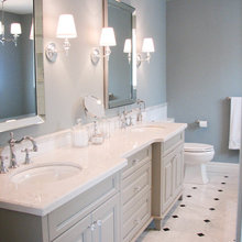 Hall Bathroom: Tile wainscotting