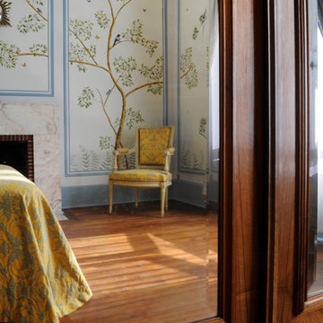 Hand painted wallpaper - commission Chambre Royale (Blois-France)