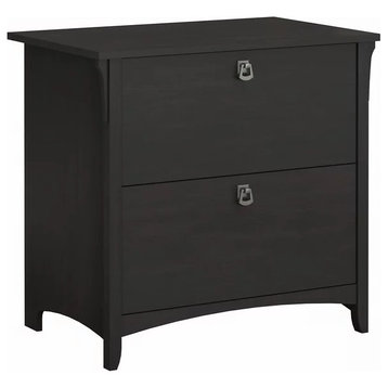 Modern Mission Filing Cabinet, 2 Spacious Drawers With File Organizer, Black