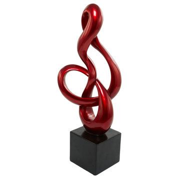 Contemporary Red Polystone Sculpture 563036