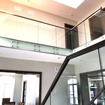 Dexter Modern Wood Cladding Staircase and Glass Railing