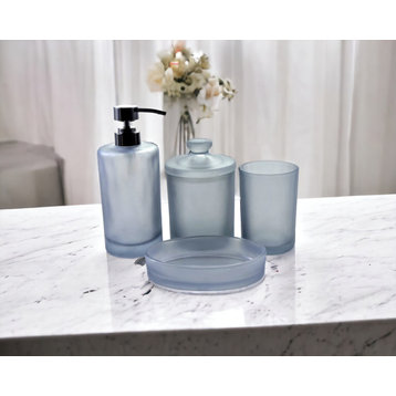 Smoked Glass Bath Accessory Set of Cloud Collection