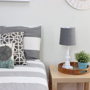 Grey Coral Yellow Teal Bedroom Houzz