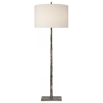 Lyric Branch Floor Lamp, 1-Light, Pewter, Linen Shade, 59"H