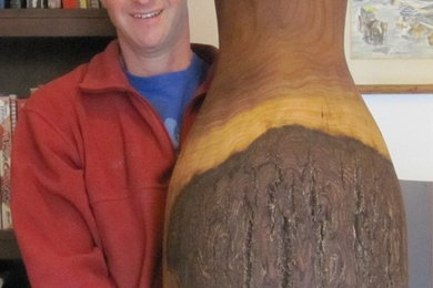 Black walnut floor vase