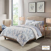 Madison Park Essentials Sofia Botanical Complete Comforter and Sheet Set, Blue