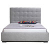 65 Inch Storage Bed Queen Light Grey Grey Contemporary