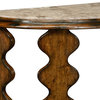 Demilune Console Table in Rustic Walnut