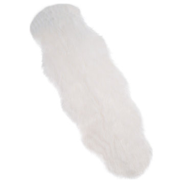 Sheepskin Throw RugFaux Fur 2x5-Foot High Pile Soft and Plush Mat, White