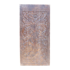 Consigned Vintage Tree of Dreams Hand Carving Wood Panel