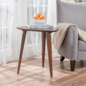 GDF Studio Finnian Modernistic Designed Wood Finish End Table, Walnut