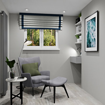 Design Project of the Living Room and Teenage Girl Room in a House