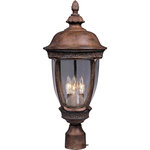 Maxim Lighting - Maxim Lighting 3460CDSE Knob Hill DC - Three Light Outdoor Pole/Post Mount - Knob Hill Cast is a traditional, European style collection from Maxim Lighting International in Sienna finish with Seedy glass.                                                                                              * Number of Bulbs: 3*Wattage: 60W* BulbType: Candelabra* Bulb Included: No