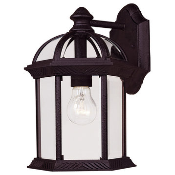 Kensington 1-Light Outdoor Wall Lantern in Textured Black (5-0634-BK)
