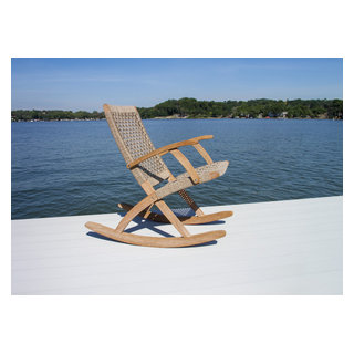 Eucalyptus and Rope Rocking Chair - Contemporary - Outdoor Rocking ...