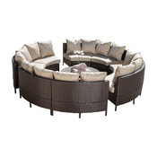 GDF Studio 10-Piece Venice Outdoor Wicker Sofa Sectional Set