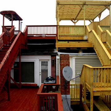Federal Hill Baltimore. Roof Tor Deck with Pergola Roof.
