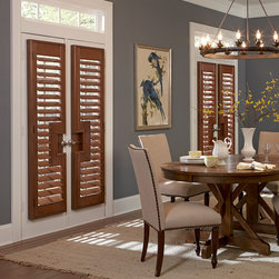 Wood Shutters for French Doors - Window Treatments