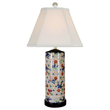 Multicolor Geometric Porcelain Table Lamp 27.5"