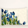 Liora Manne Visions II Allover Tulips Indoor/Outdoor Pillow, Blue, 12"x20"