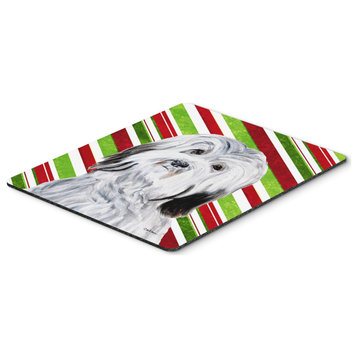 Havanese Candy Cane Christmas Mouse Pad/Hot Pad/Trivet