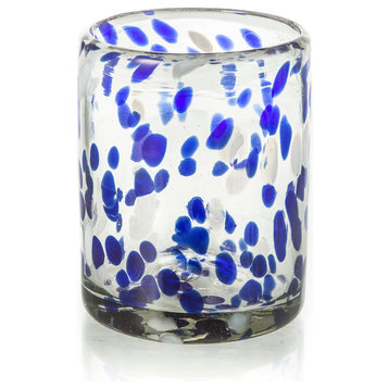 Tumblers-Spotted Cobalt & White Set of 4