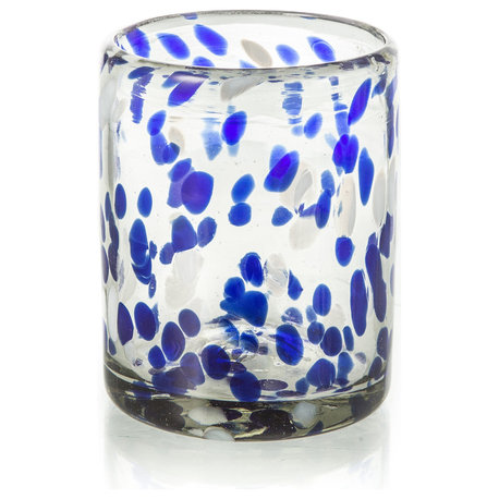 Tumblers-Spotted Cobalt & White Set of 4