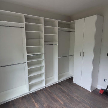 Custom White Storage Unit w/ Cabinetry for Storage Room - Waldorf MD