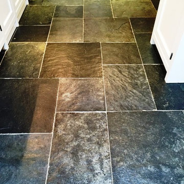 Dull Slate Tiled Kitchen Floor Restored In Henley-On-Thames