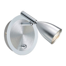 1x50W Wall Light, Brushed Aluminum & Chrome Finish