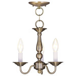 Livex Lighting - Williamsburgh Convertible Chain-Hang and Ceiling Mount, Antique Brass - Simple, yet refined, the traditional, colonial mini chandelier/semi flush mount is a perennial favorite. Part of the Williamsburgh series, this handsome mini chandelier/semi flush mount is a timeless beauty.