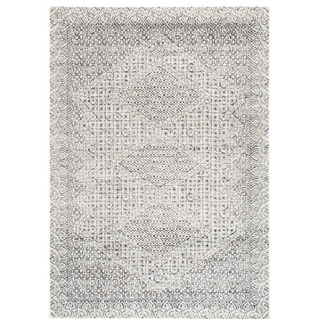 nuLOOM Exie Traditional Transitional Area Rug, Light Gray 5'x7'5" Oval