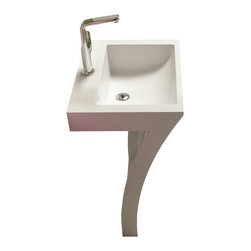 ADM Bathroom Design - ADM Rectangular Freestanding Pedestal Sink, White, 23" - Bathroom Sinks