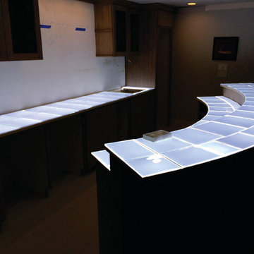 Backlit Onyx Downstairs Bar, Texas