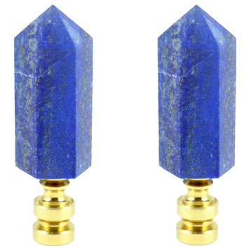 Lapis Lazuli Lamp Finials, Set of 2