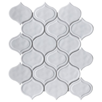 TRECCG 3X3 Grid Recycle Glass Mosaic, White