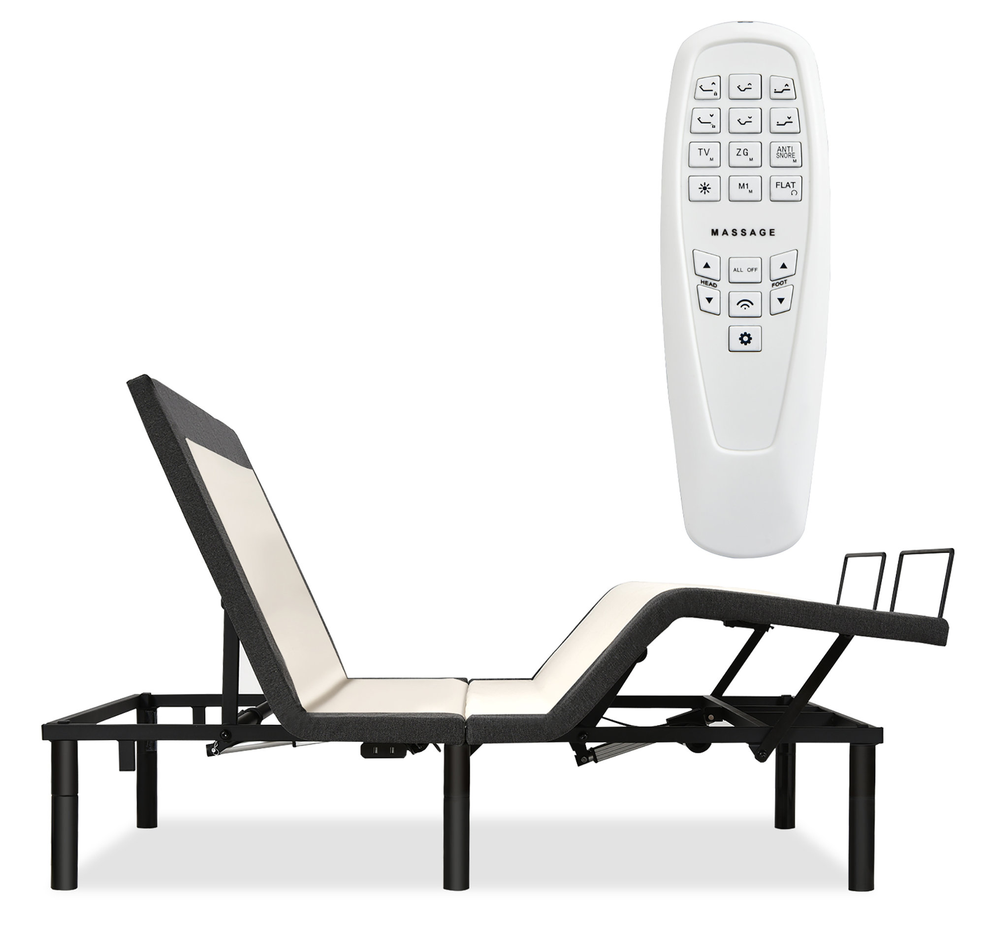 Costway Twin XL Size Adjustable Bed Base Electric Bed Frame w/ Massage Modes