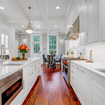 Coffered Ceiling Brighton Beaded Inset Kitchen