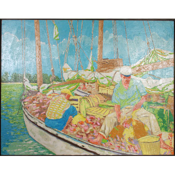 Russ Elliott, Bahamas Fisherman, Oil Painting