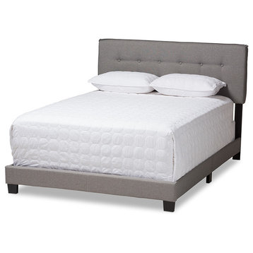 Audrey Modern and Contemporary Light Gray Upholstered Full Size Bed