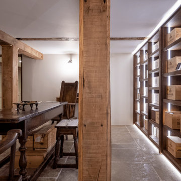 White American Oak Wine Cellar with Two Wine Rooms