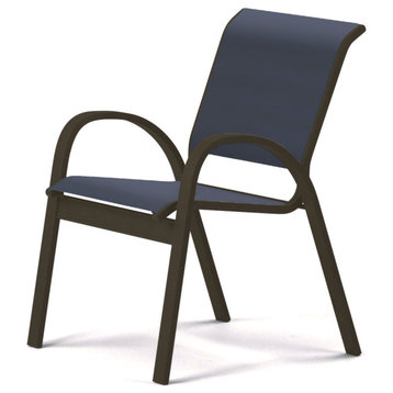 Aruba II Sling Cafe Chair, Textured Beachwood, Augustine Denim