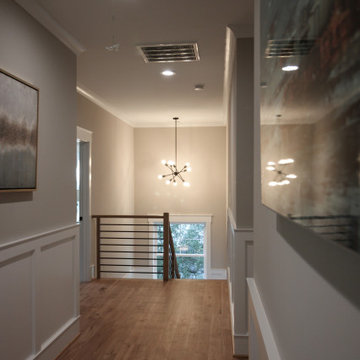 Project #83 | U-Shaped Staircase with Horizontal Black Rod Railing
