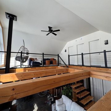Black inox cable railing project in Greater Montreal, Canada
