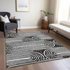 Machine Washable Indoor/Outdoor Chantille ACN540 Black 10' x 14' Rug