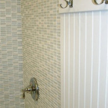 beadboard next to shower